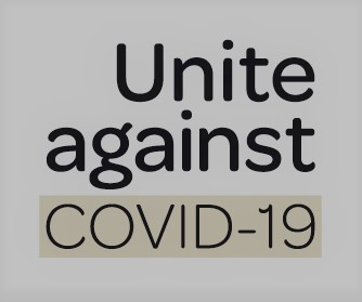 Poster saying Unite against COid-19